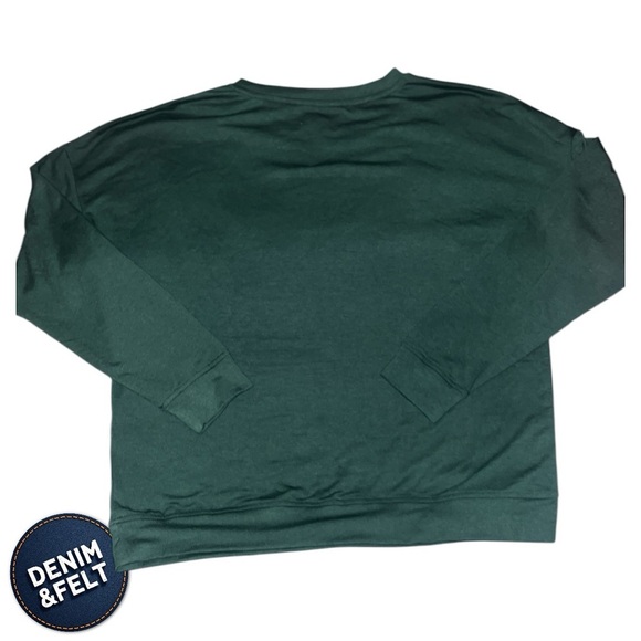 Rae Dunn Women’s "HO! HO! HO!" Green Christmas Sweatshirt/Pullover | NEW/NWT - Picture 3 of 7